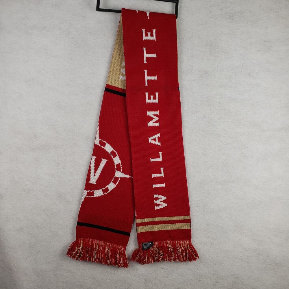 Ruffneck Willamette University OS Fringe Scarf Red Gold Oregon Preppy‎ Varsity